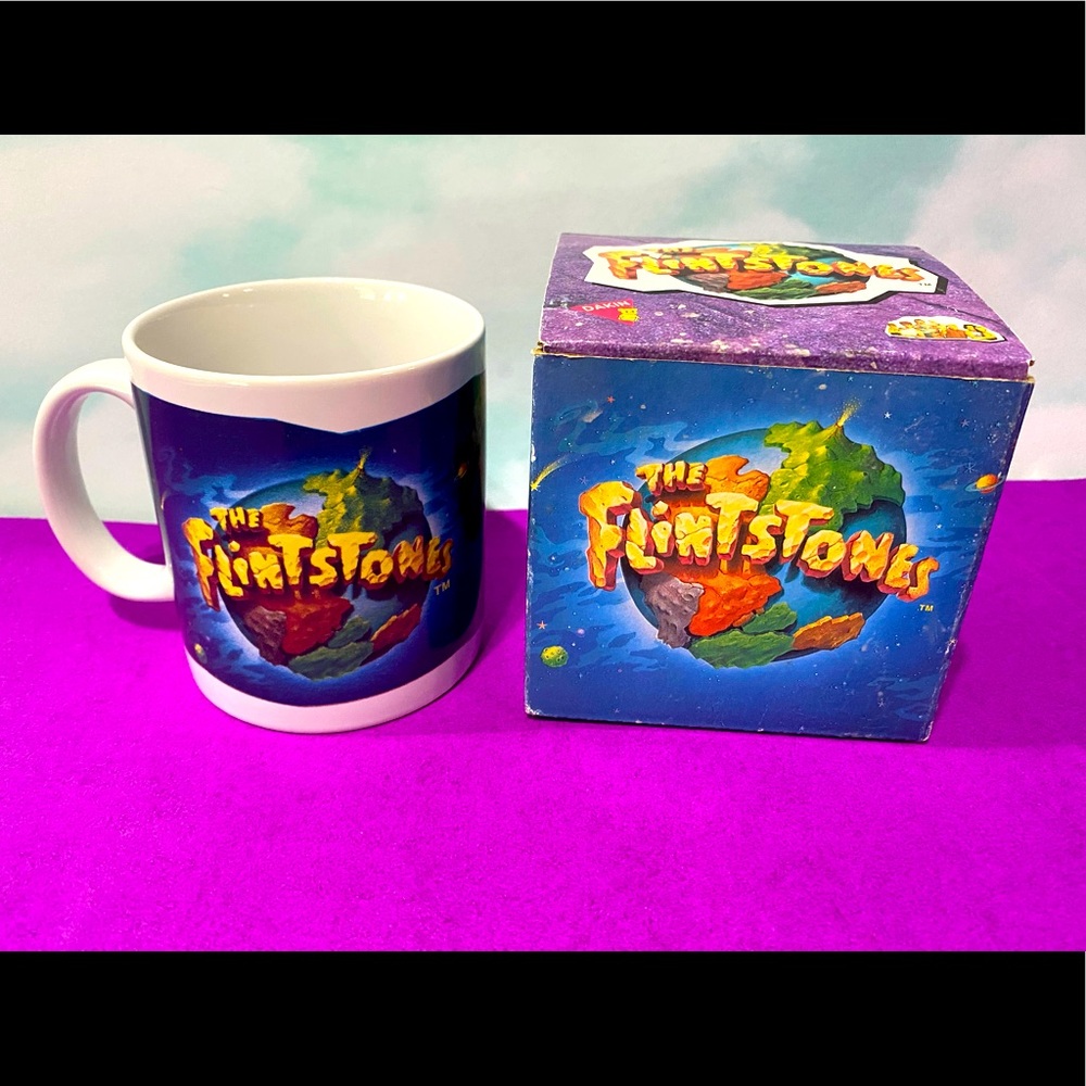 FLINTSTONES NWT VINTAGE 1993 CERAMIC MUG w/BOX